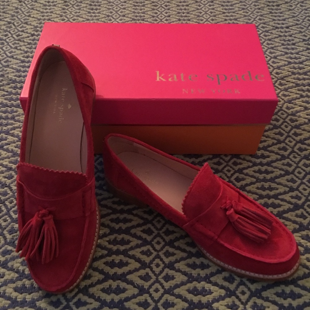🍒Red Suede Blaine Kate Spade New York Loafers! 🍒